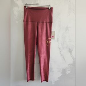 EMILY HSU EMILIA AKT JACQUARD LEGGINGS  FIG LARGE Maroon NWT
